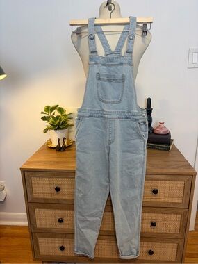 Kids Size 12 Light Wash Denim Overalls